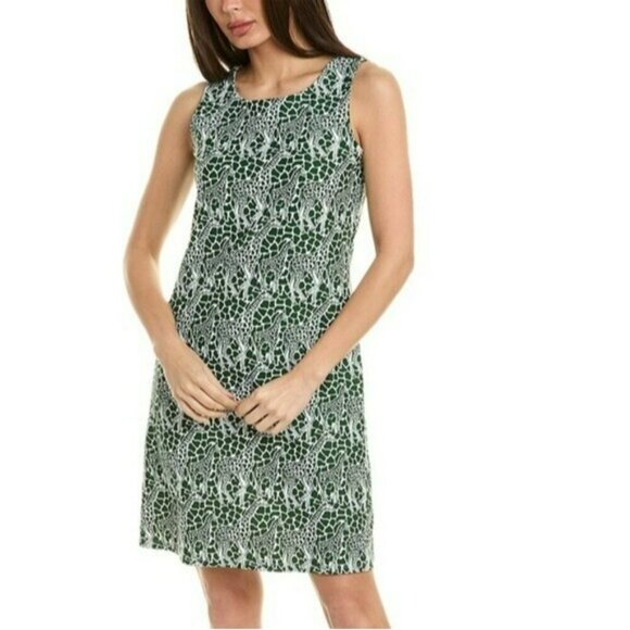Jude Connally, New, Melody Hidden Giraffes Jungle Green Shift Dress, Size XL - Picture 1 of 11